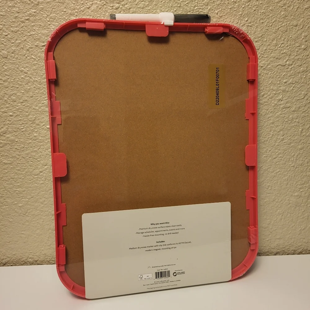 NWT U Brands Modern Bevel Dry Erase Calendar